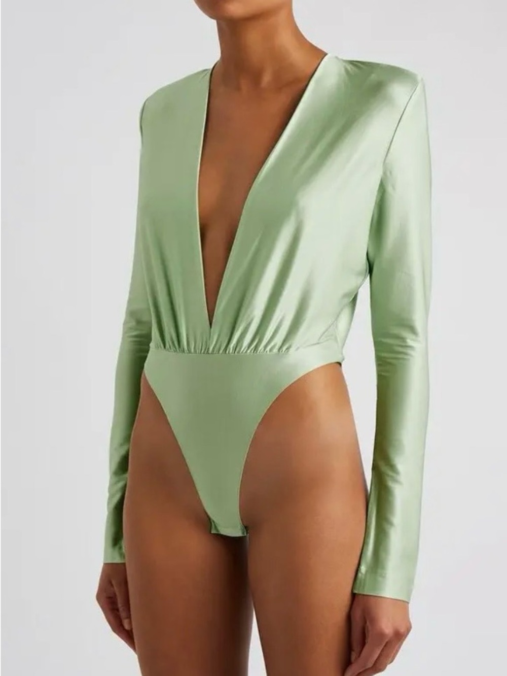 Gauge81 mint stretch-satin bodysuit